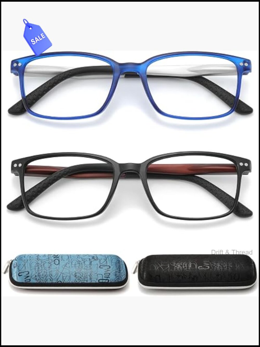 Reading Glasses with Spring Hinges 1.75 Lightweight Computer Readers Blue Light - Picture 1 of 6